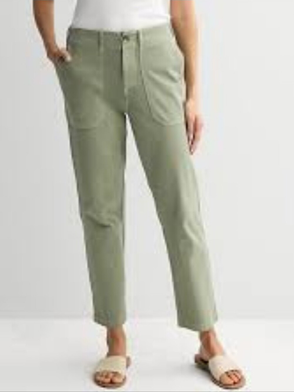 Grey State Cropped Utility Pants in Sage